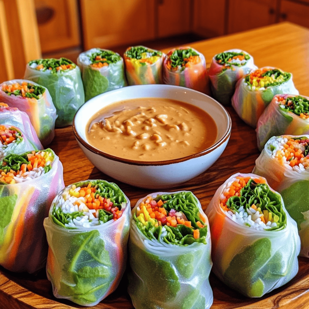 Hearty Veggie Rolls with Peanut Sauce - Recipes Horizon