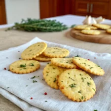 Garlic and Herb Chickpea Flour Snack Crackers