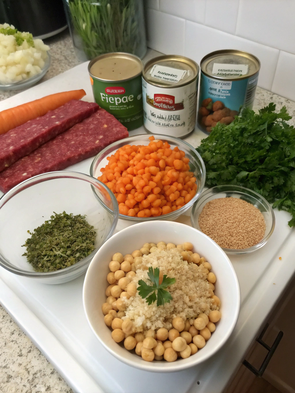 Ingredients for Chickpea & Quinoa Vegan Meatloaf