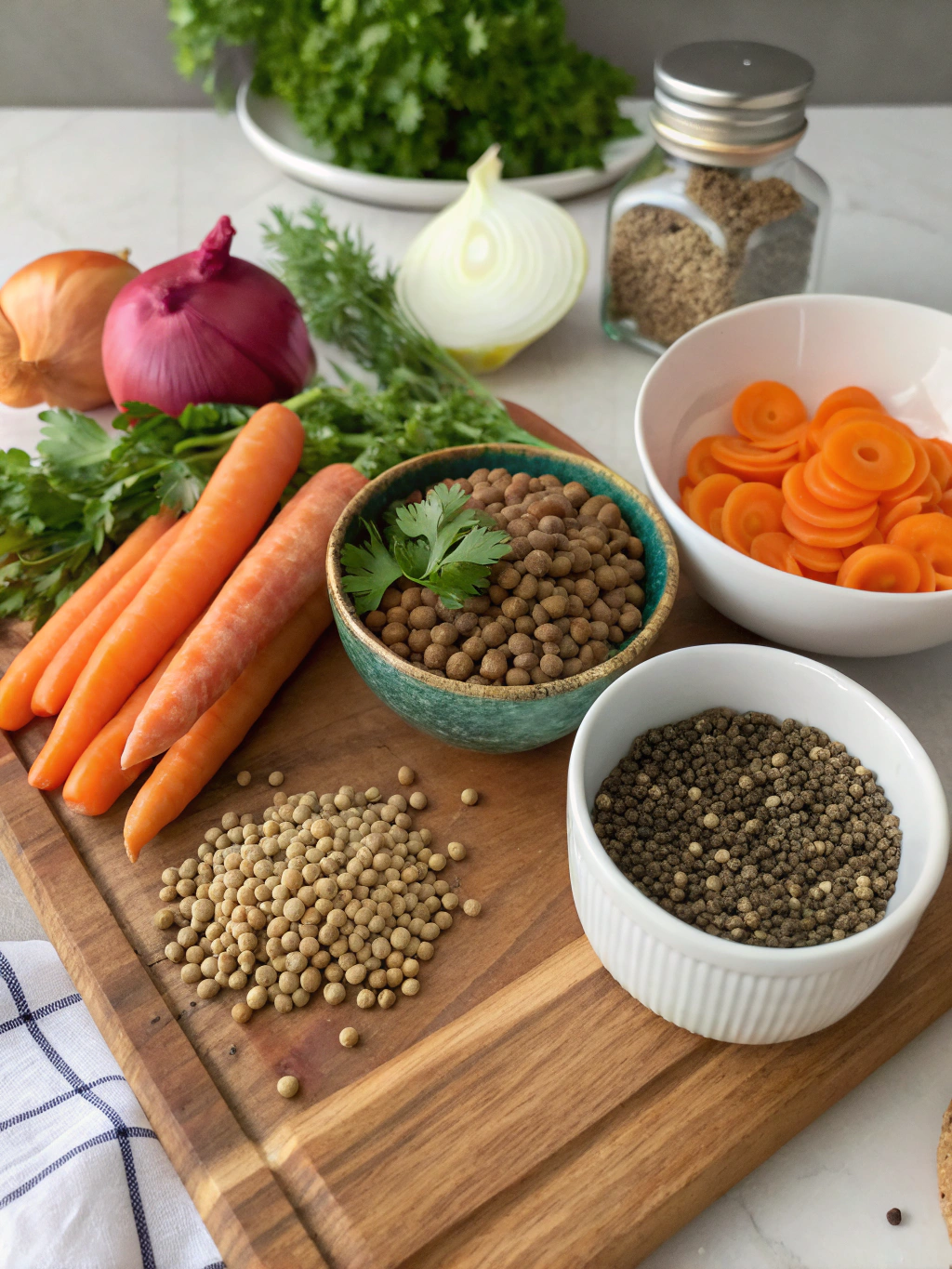 Ingredients for Lentil & Veggie Patties