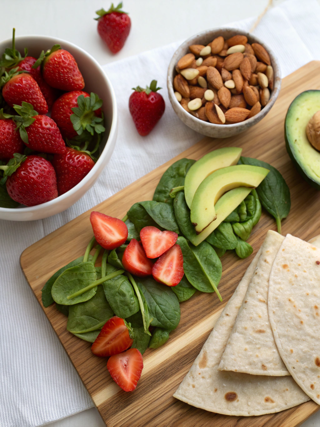 Strawberry Avocado Spinach Wrap Ingredients