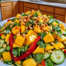 Sweet & Spicy Mango Peanut Salad with Chili Lime Dressing