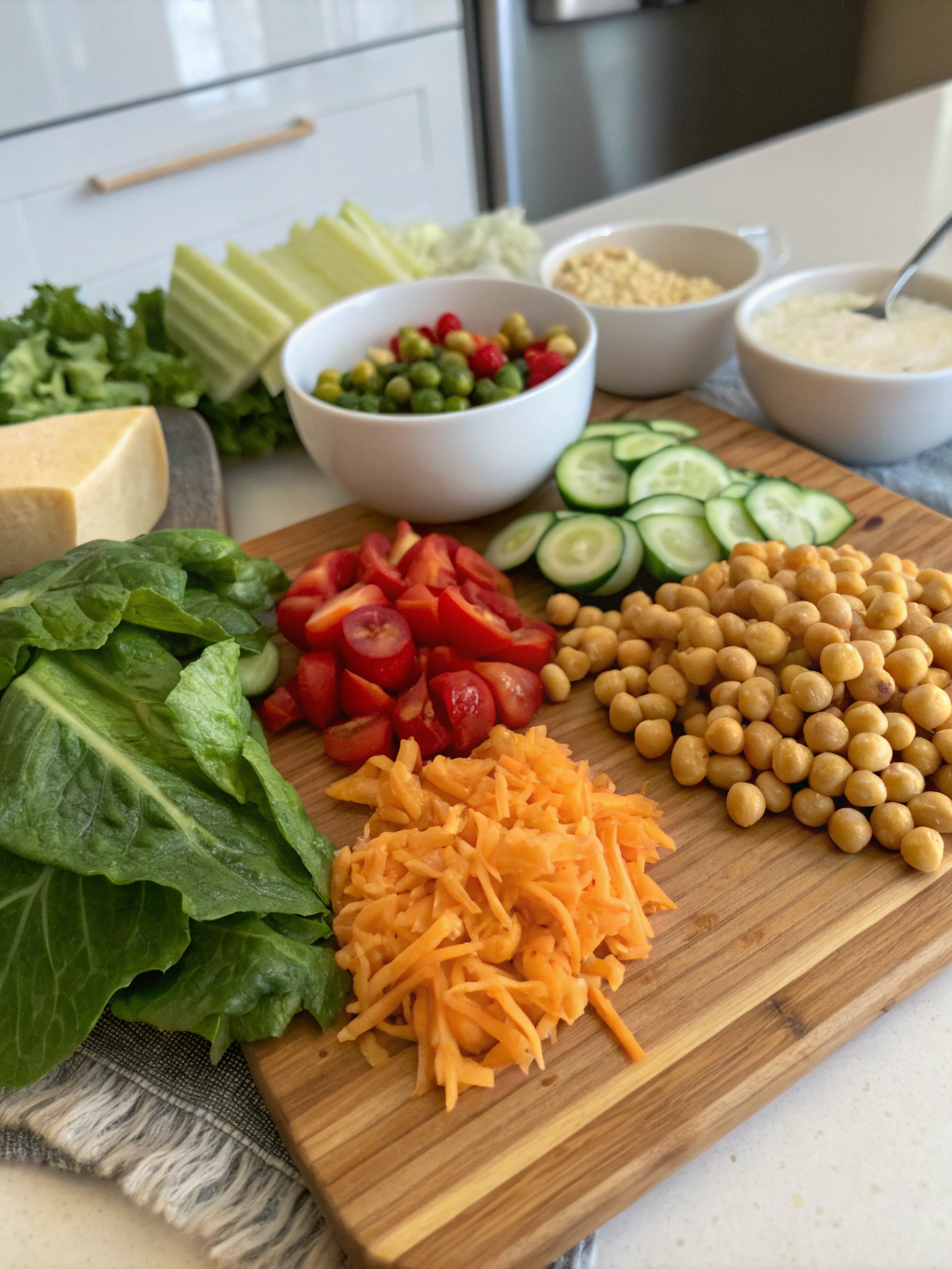 Ingredients for Vegan Caesar Chickpea Wrap
