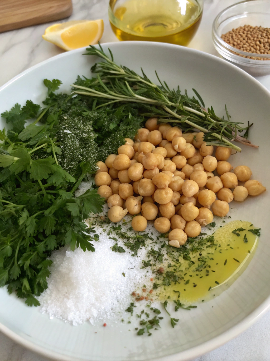 Ingredients for Chickpea & Herb Gluten-Free Crackers