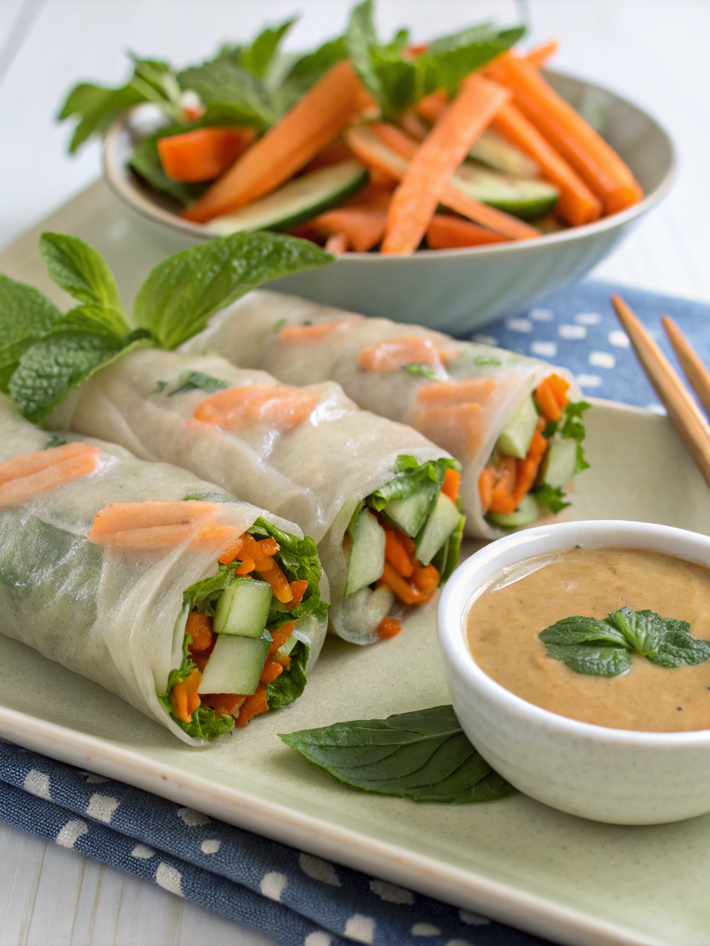 Ingredients for Summer Rolls with Almond Butter Sauce