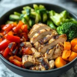 Balanced Chicken & Veggie Power Bowl with fresh ingredients
