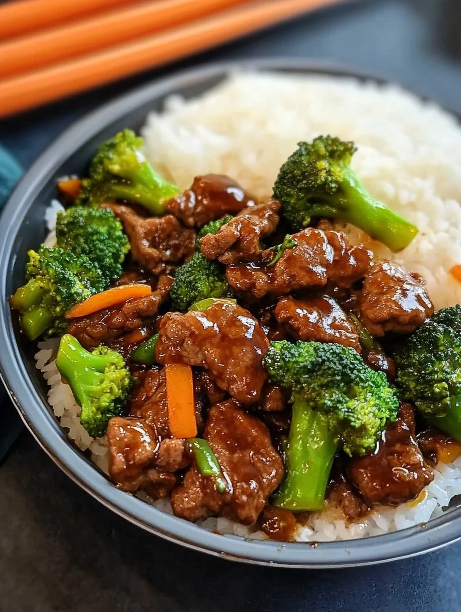 Chinese Beef & Broccoli Stir-Fry with Steamed Rice