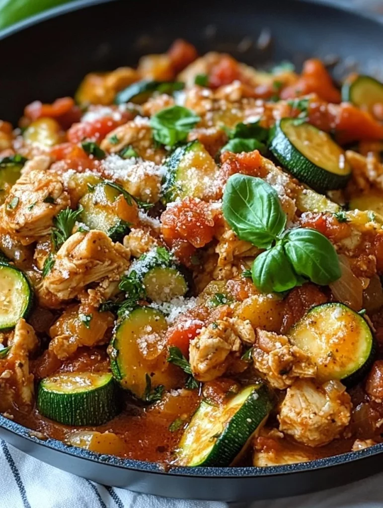 Delicious Italian Turkey Zucchini Skillet with colorful vegetables and herbs