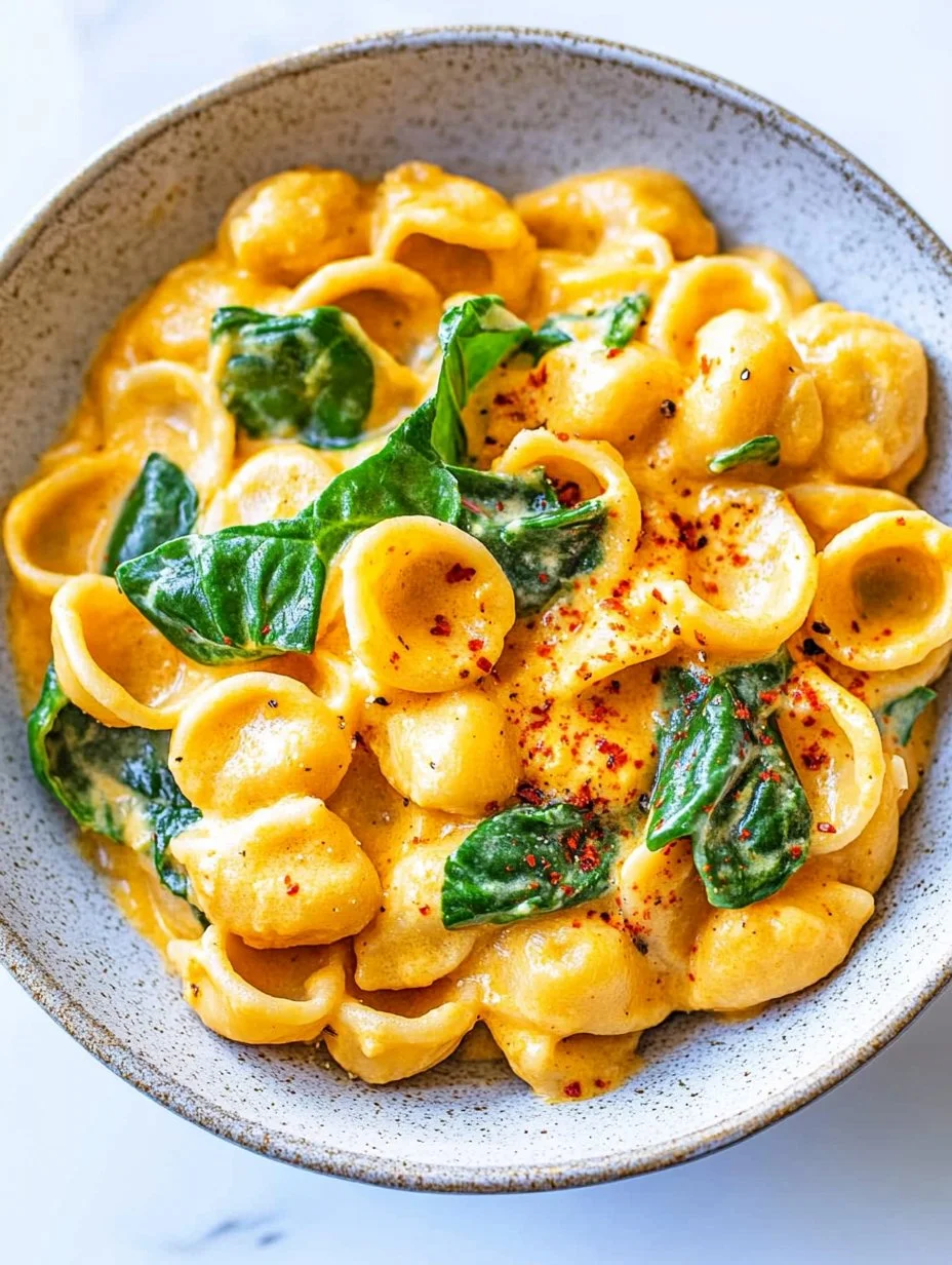 Creamy Orecchiette Pasta with Carrot Miso Sauce
