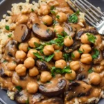Creamy Chickpea and Mushroom Vegan Stroganoff