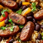 Hearty Black Beans and Rice with Sausage