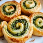 Vegan spinach rolls filled with fresh spinach and herbs, served on a plate.