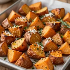 Crispy Baked Sweet Potato Bites with Parmesan Herb Butter