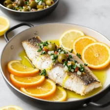 Branzino with Citrus Olive Salsa